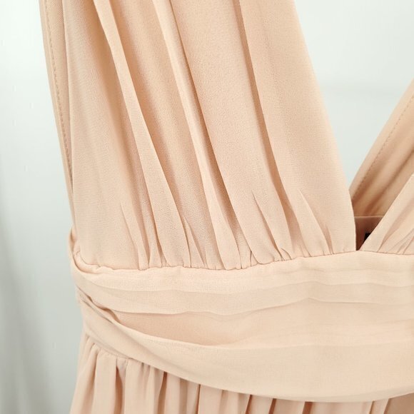 Lulu's Heavenly Hues Blush Plunge Maxi Dress S Blush Pink - Picture 8 of 16